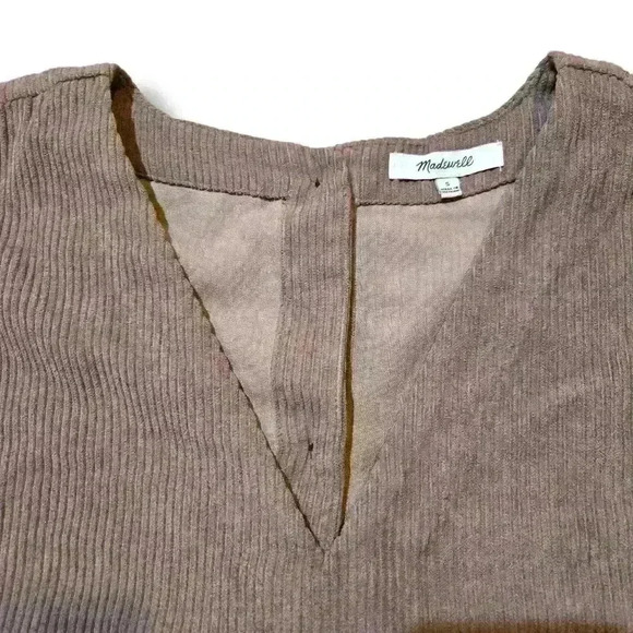 Madewell Ribbed Corduroy loose fit Top Color Fig Size Small #142 - Picture 6 of 9
